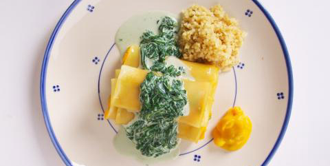 Cannelloni met pompoen en spinazieroomsaus recept