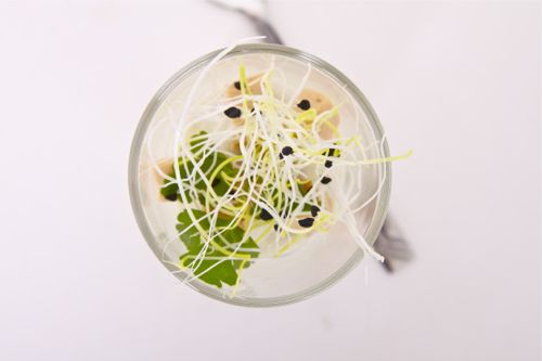 Aardpeer creme met faux gras