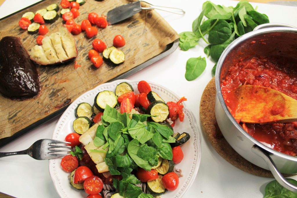 Gegrilde auberginepasta