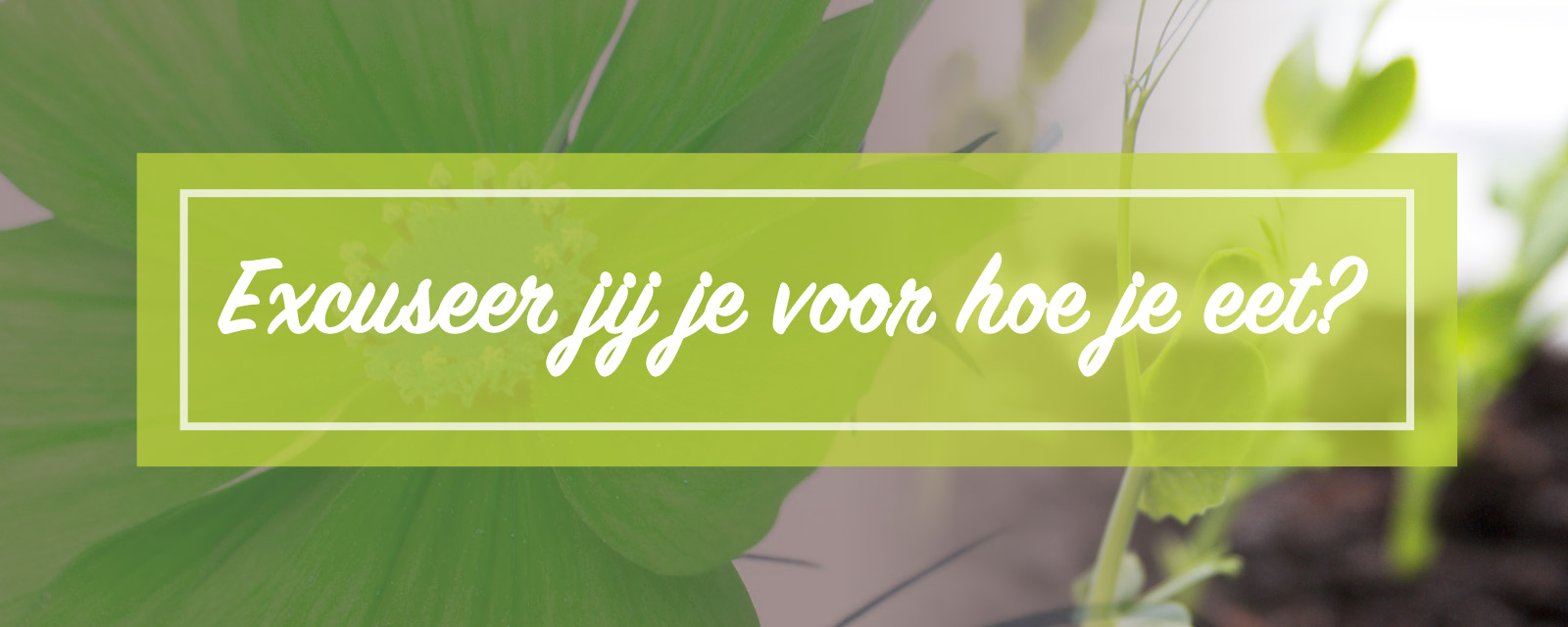 Excuseer jij je voor hoe je eet?