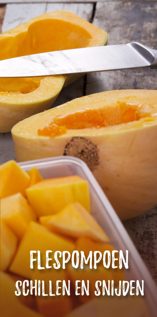 Flespompoen schillen en snijden