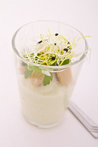 Aardperencréme met faux gras