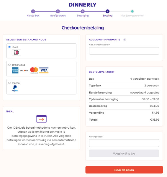 Dinnerly betaalmethode
