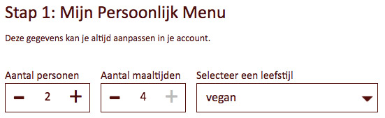 Aantal personen ekomenu en leefstijl vegan kiezen