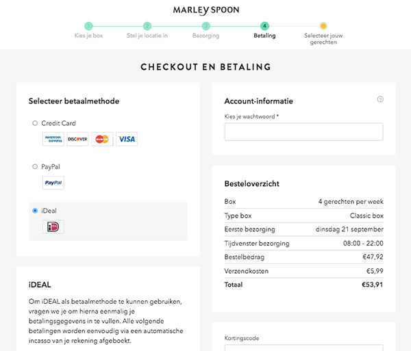 Betaling Marley Spoon box