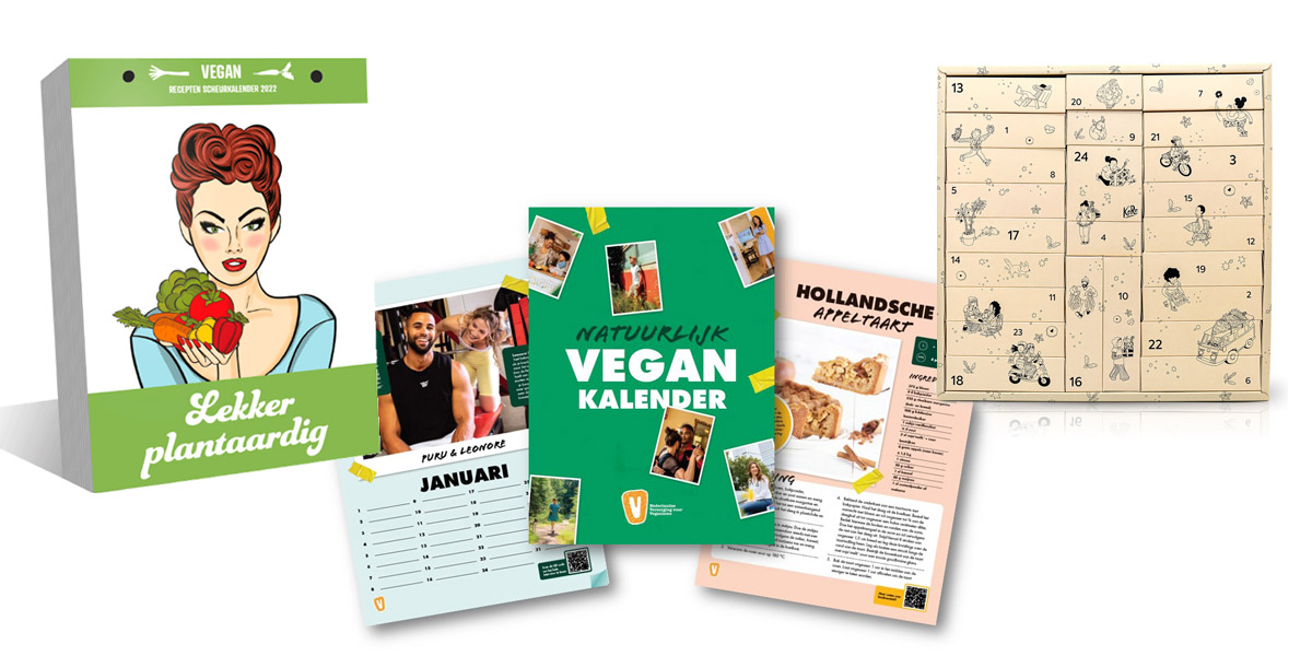 Vegan kalenders - scheurkalender, verjaardagskalender, adventskalender